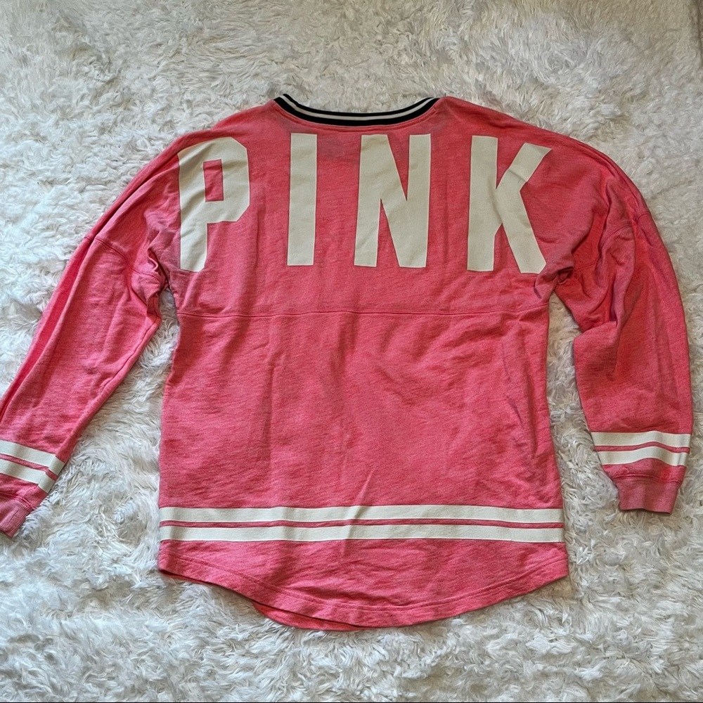 PINK Long Sleeve Campus Tee Size M